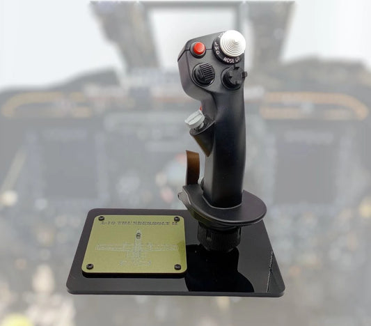 Front view of A-10C stick replica with modern switch layout