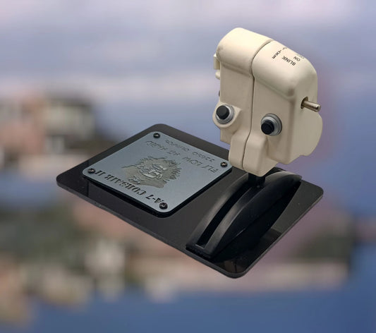 ront view of A-7 Corsair II throttle replica with functional switches.