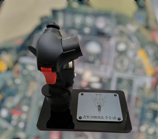 Rear angle of full-scale F-14 control stick for collectors.