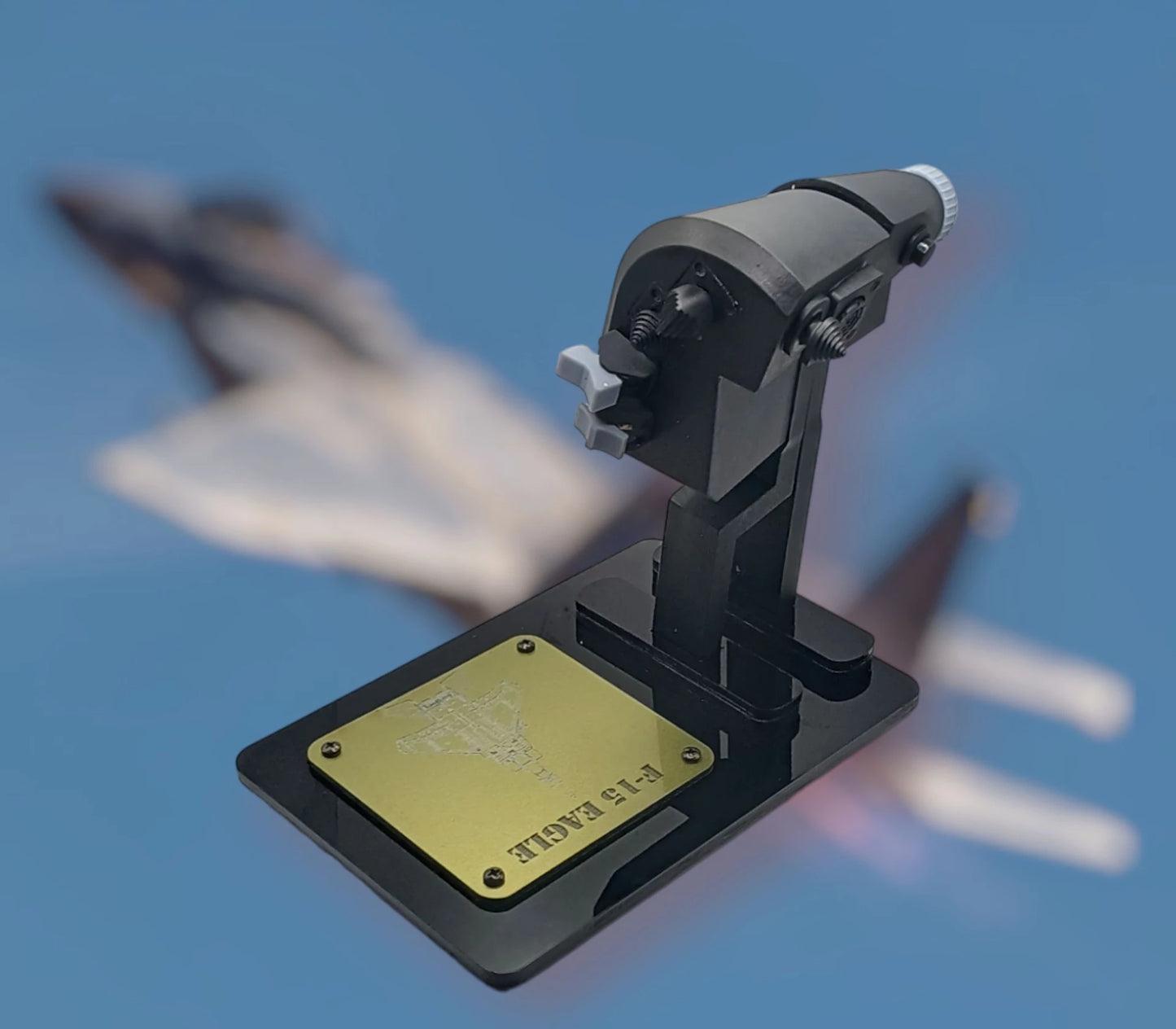 Right view of F-15 Eagle throttle replica for collectors.