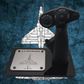 Black joystick with A-4 Skyhawk branding on a blue textured background