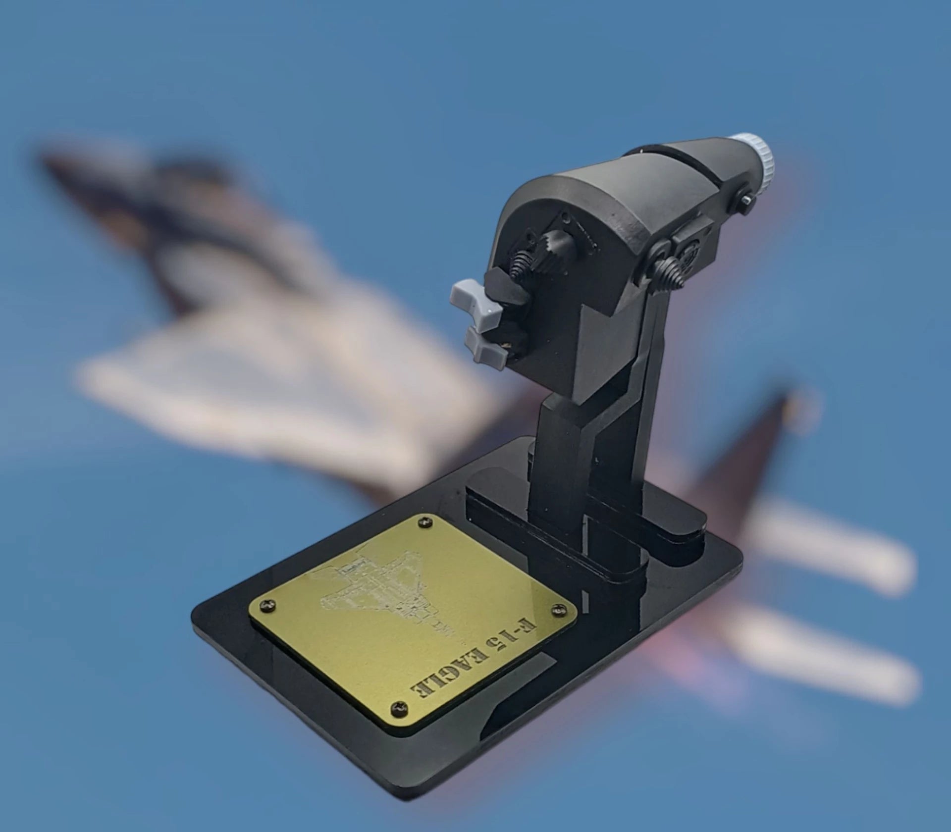 Right view of F-15 Eagle throttle replica for collectors.