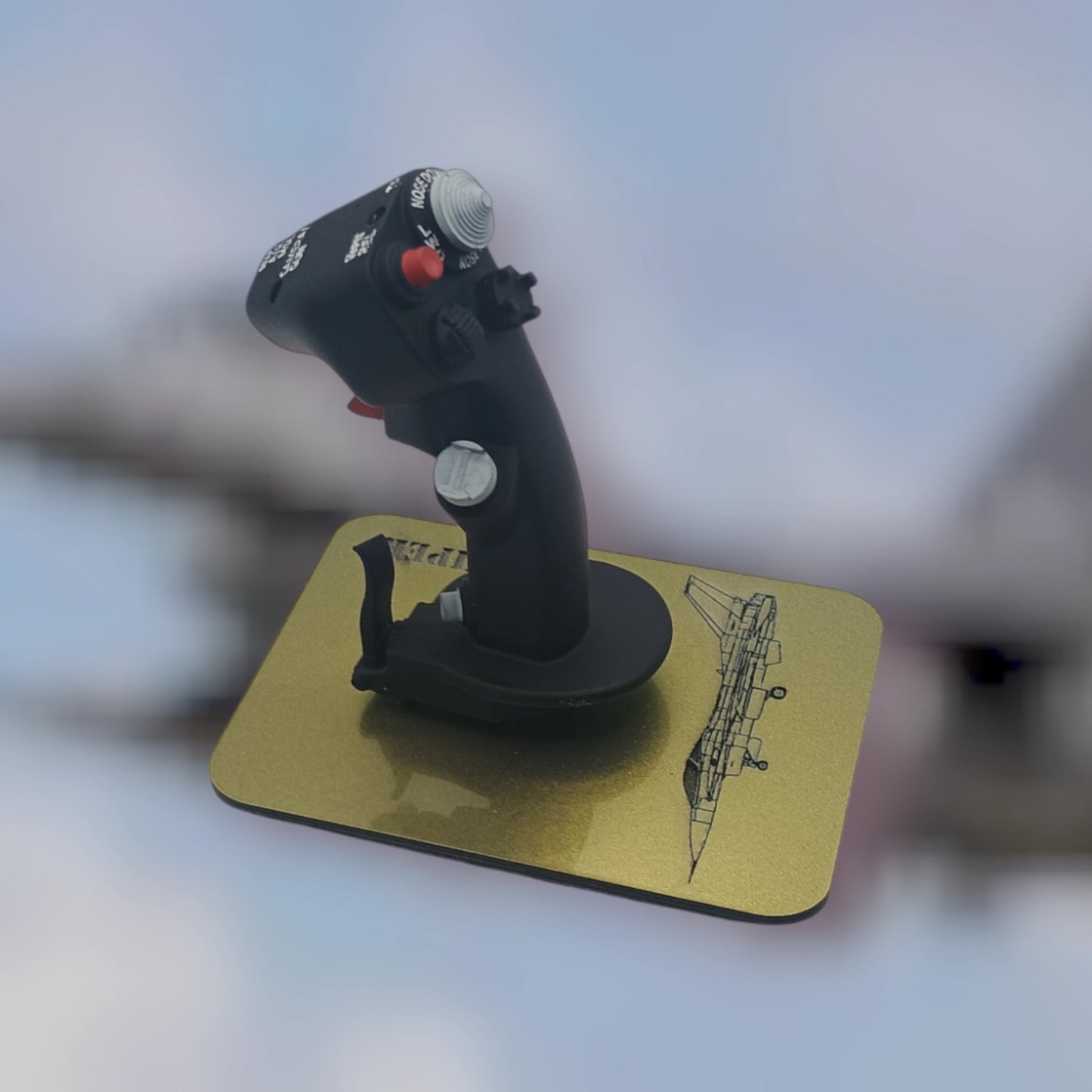 Left side of F-16 mini control stick showing detailed switch layout.