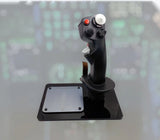 Front view of F-16 stick replica with working switches and trims.